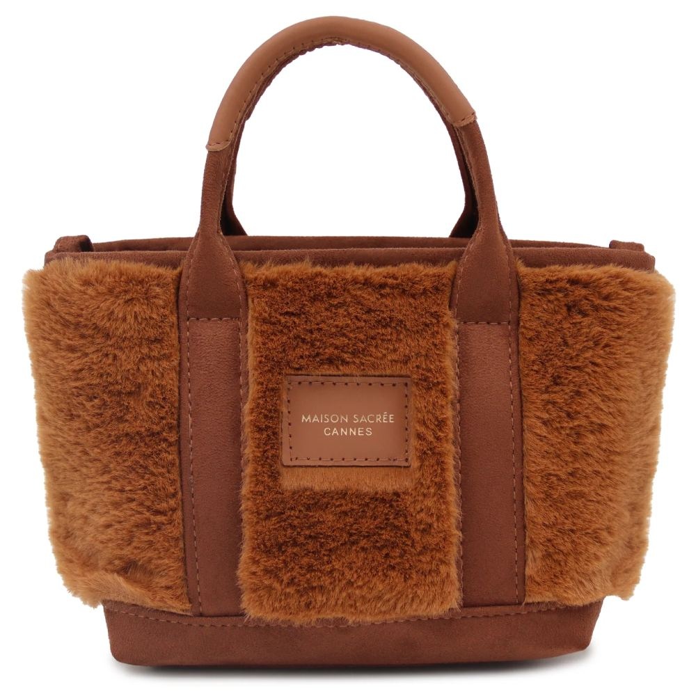 MAISON SACREE Miramar Peluş Kahverengi Extra Mini Kol Çantası